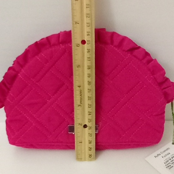 Vera Bradley ruffle quilted cosmetic fuchsia bag - Picture 8 of 8